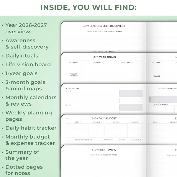 CLEVER FOX PLANNER PRO PREMIUM JAN 2026-JAN 2027 – LUXURIOUS WEEKLY, MONTHLY & BUDGET AGENDA ORGANIZER FOR PRODUCTIVITY & REACHING GOALS, A4 HARDCOVER + KEEPSAKE BOX – FOREST GREEN