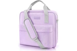 KONVINIT 3 Ring Zipper Binder with Handle & Shoulder Strap for School, 2 Inch Zip Up Portfolio Binder with Extra Pockets Holds 500 Sheets, Purple Trapper Keeper for School Supplies