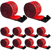 X-BULL 4" x30' Winch Straps,18,000lbs Break Strength,6000lbs WLL,Heavy Duty Cargo Flatbed Trailer Straps with Large Flat Hook for Flatbeds, Trucks, Tree Saver, Red(10 Pack)