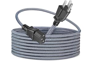 Power Cord, HOMAIR Nylon Braided 3 Prong AC TV Power Cord,18AWG 10A 125V Replacement Power Cable for Computer, Monitor, Print