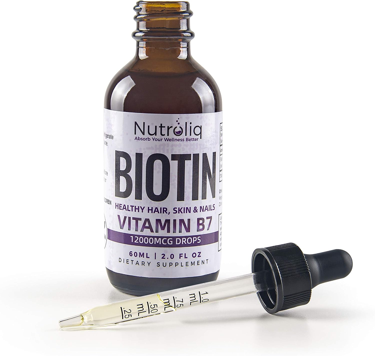 Nutroliq Biotin Liquid Drops, Vegan Vitamin B7 Dietary Supplement for Hair Nail & Skin Health - Image 3
