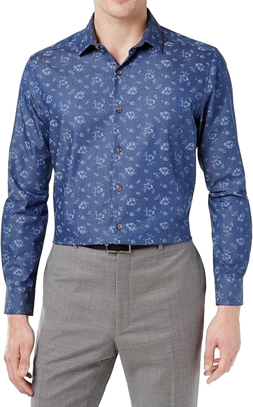 slim floral print dress shirt