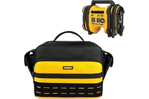 ZIOZERTT Air Compressor Bag Compatible with DEWALT 20V Max Tire Inflator (DCC020IB), Portable Inflator Case Compatible with DEWALT Cordless Tools and Battery Pack,Black (Bag Only)