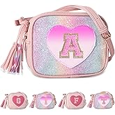 Personalized Toddler Purse for Girls 2–10, Cute Little Girl Purse & Kids Wallet, Small Initial Shoulder Crossbody Bag, Birthday & Christmas Gift for Daughter(Rainbow,A)