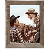Rustic Reclaimed Wood Frame 11x14, Tempered Glass, Farmhouse Style Photo Frame 11''x14'' Distressed & Vintage Wall Decor Gallery Frame Set Mounting or Table Display