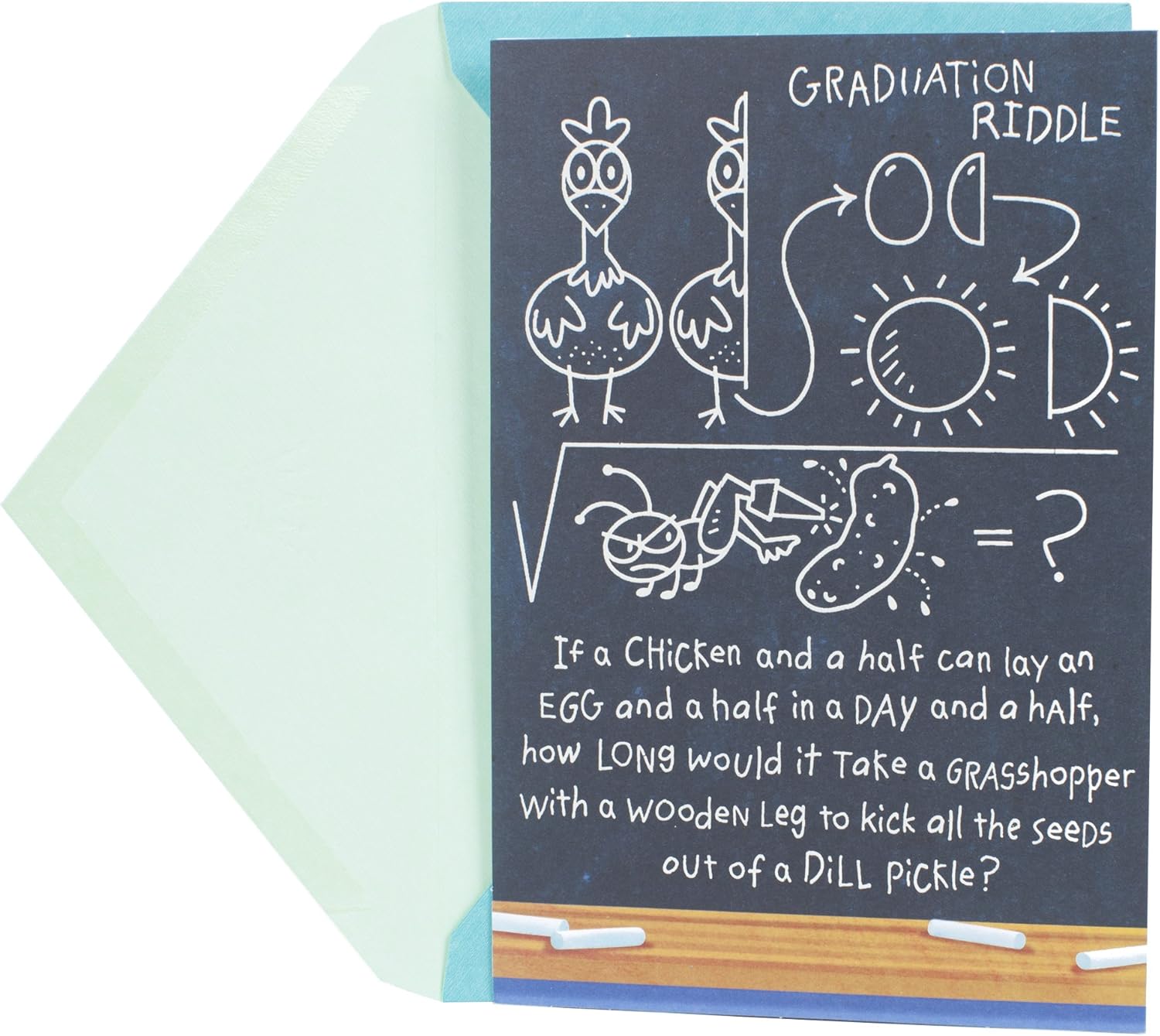 Hallmark Funny Graduation Card (Graduation Chalkboard Math