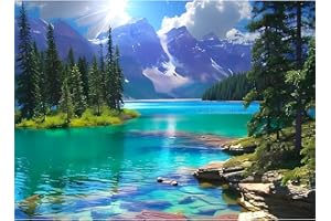 WSCXSC 500 Pieces Puzzles for Adult Jigsaw Puzzle 500 Piece Puzzle Children Elderly Puzzle Mountain Forest Lake Puzzle Gift for Mom Dad Family Friend Family Activity Games Home Decor Wall Art 20.5x15IN