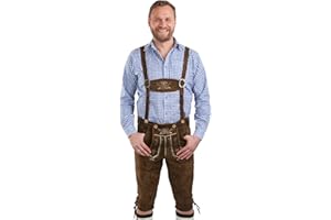 Schöneberger Trachten Couture Men's Bavarian Lederhosen – Authentic Kneebund Oktoberfest Leather Trousers Hopfen & Malz