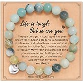 Get Well Gifts Natural Stone Healing Bracelets,Thinking of You Sobriety Inspirational Encouragement Gifts for Women Friends Sister