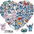 Stitch Stickers,Cute Cartoon Gifts for Kids,50PCS Kids Love Cartoon Decals for Laptop,Phone Case,Helmet,Water Bottle,Travel Case, Guitar,Waterproof PVC Movie Stickers for Kid Tenns and Adults