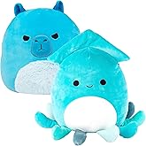Squishmallows 10" Blue Boys 2-Squish Gift Set - Capybara & Squid - Get Two Jumbo Official Jazwares 10" Plush for Less - Collectible Soft & Squishy Stuffed Animal Toy for Kids
