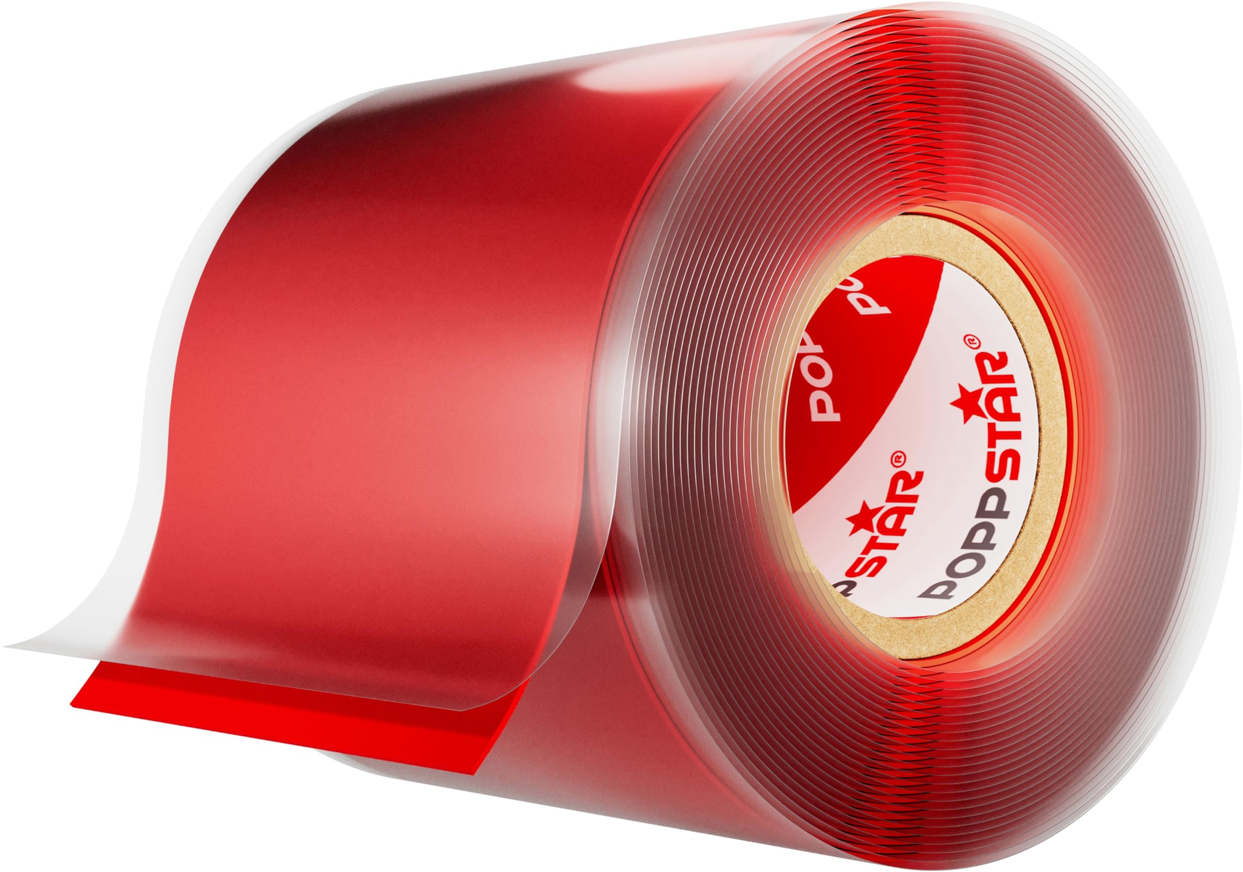 POPPSTAR Self-Fusing Silicone Band, Silicone Tape, 3m x 50mm, Sealing & Insulating Strip (water-tight, air-tight), red, 1 Roll
