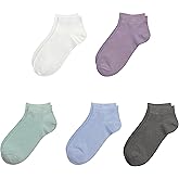 SERISIMPLE Viscose Bamboo School Socks Ankle Super Soft Kids Socks Stretch Cuffs Athletic Socks Odor Anti-odor 5 Pairs