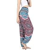 Boho Pants 2-Pocket Flowy Harem Pants Women for Yoga Travel Hippie Clothes