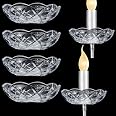thumbnail image 2 of 4-Pack Pressed Glass Round Lamp Prism Bobeche With 4 Brass Pins - For Chandelier Restoration (#BB914) 2 of 14