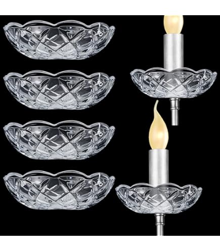 thumbnail image 2 of Asfour Crystal Bobeche For Chandelier – 4 Inch, Crystal Clear With Chrome Pins (30% Lead Crystal, Made In Egypt) 2 of 5