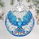 Stained Glass Ornament, Christmas Ornament, Hanging Ornaments for Home Decor & Christmas Tree Ornaments – Exquisite Holiday Decor, Xmas Gifts & Holiday Present - Phoenix