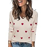 Arach&Cloz Women's Spring Tops 2025 Fashion Trendy V Neck Long Sleeve Shirts Knitted Casual Pullover Sweater Clothes