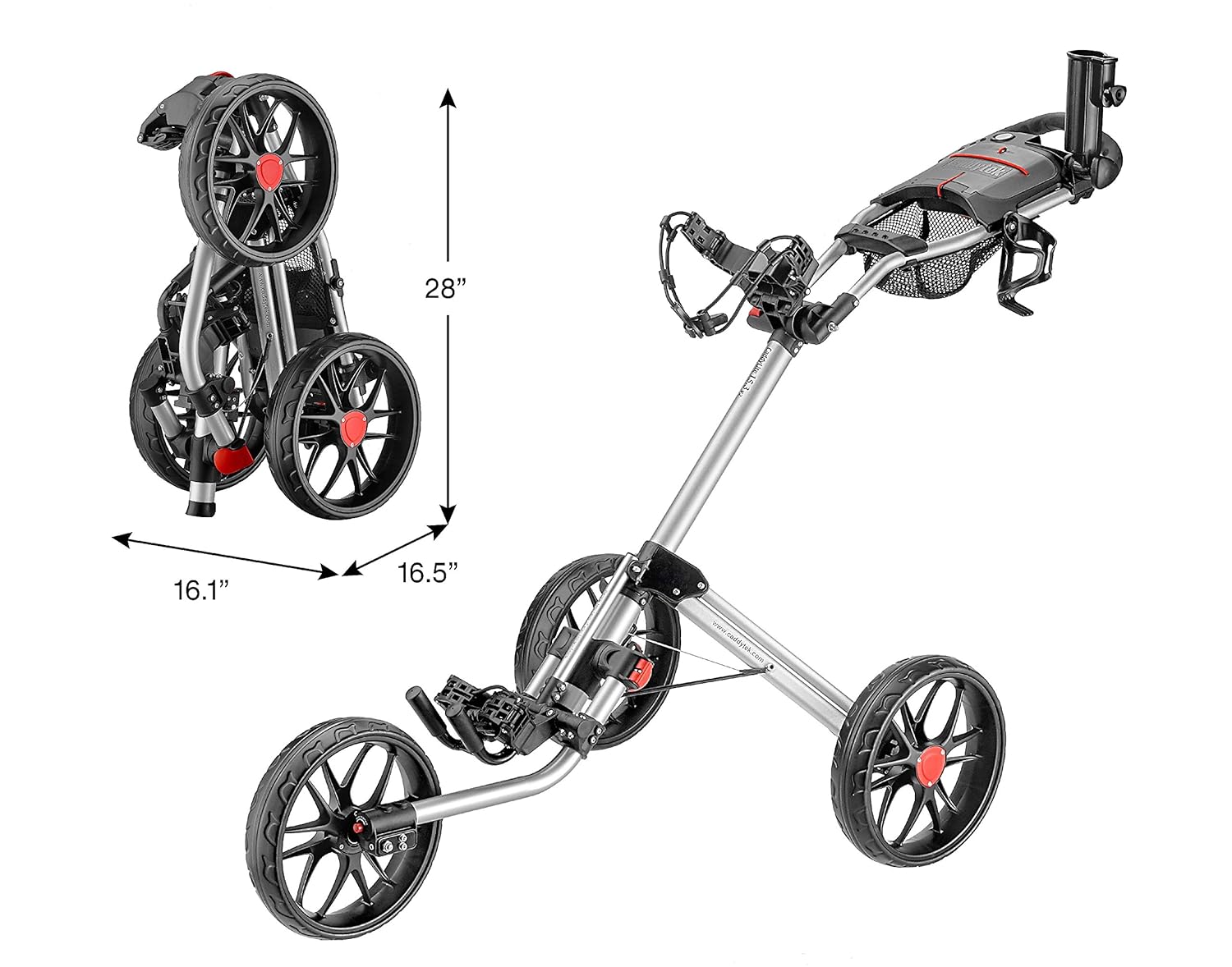 CaddyTek Caddylite 15.3 V2Deluxe QuadFold Golf Push Cart Version 2