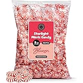 Peppermint Candy Starlight Mints - 5 Pounds Bulk Individually Wrapped - Classic Holiday Candies - 430 Pieces