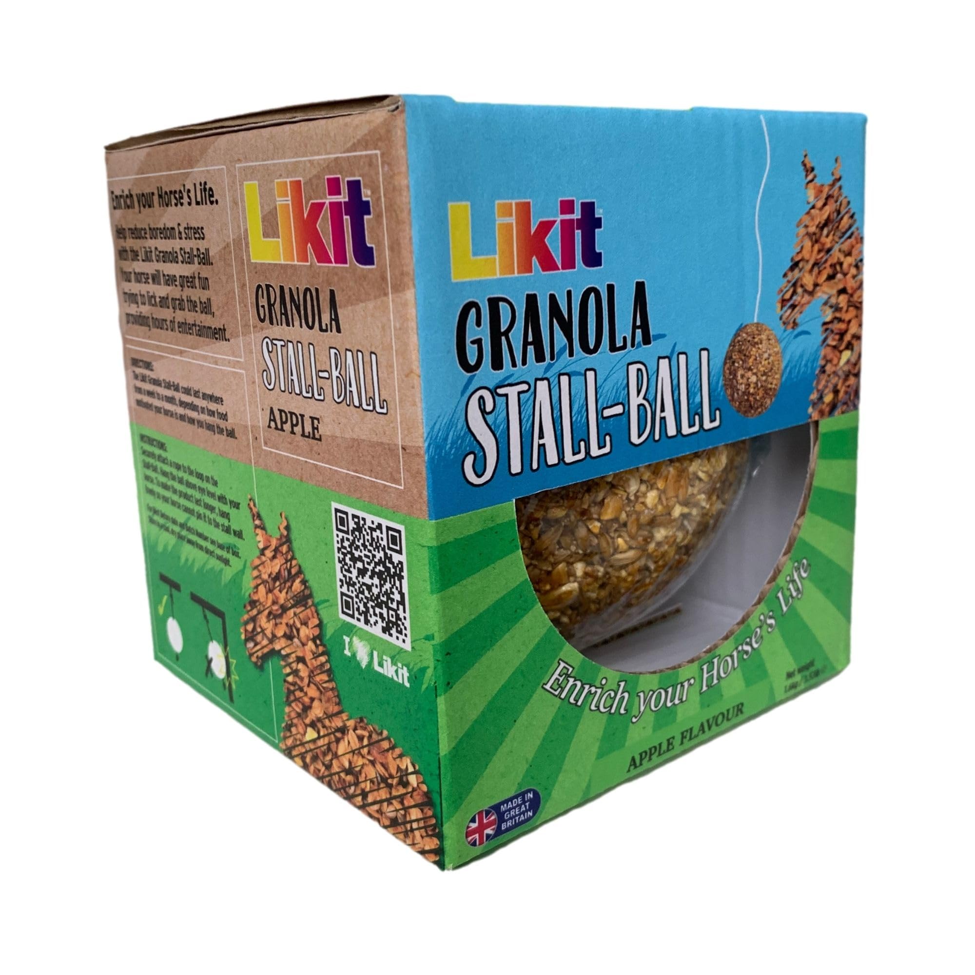 Likit Granola Stall-Ball Horse Treat 1.6kg | Flavours Apple, Mixed Berry, Peppermint, Molasses | Long Lasting, Boredom & Stress Reliever | 1.6kg
