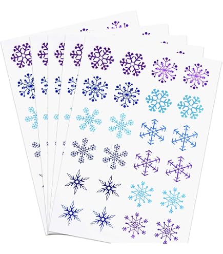 50 Autocollants Flocons De Neige En Vinyle - Décorations Hiver/Noël - Imperméables - Pour Bouteilles, Ordinateurs, Etc. - 2