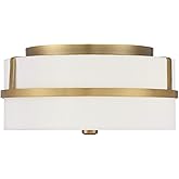 Meridian M60065NB Flush Mount, 2-Light 120 Total Watts, Natural Brass