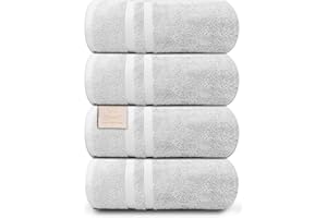 ORGANIX - SUSTAINABLE HEALTH SUPPLIES Organix Oversized 4 Piece Soft Bath Sheets 550 GSM Cotton Bath Towels Extra Large 35"x70", Highly Absorbent & Quick Dry, Super Soft Hotel Quality Extra Large Bath Towels, Daily Use (White)