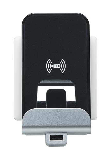 Legrand, Qi-Wireless Charger + USB Ladestation, Induktives Ladegerät zum Installationsdosen-Einbau für z.B. iPhone8, iPhone 8