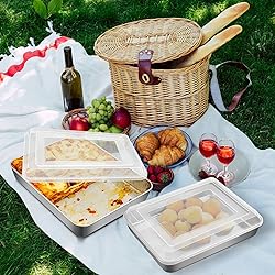 P&P CHEF Stainless Steel Baking Pan Set, Rectangle