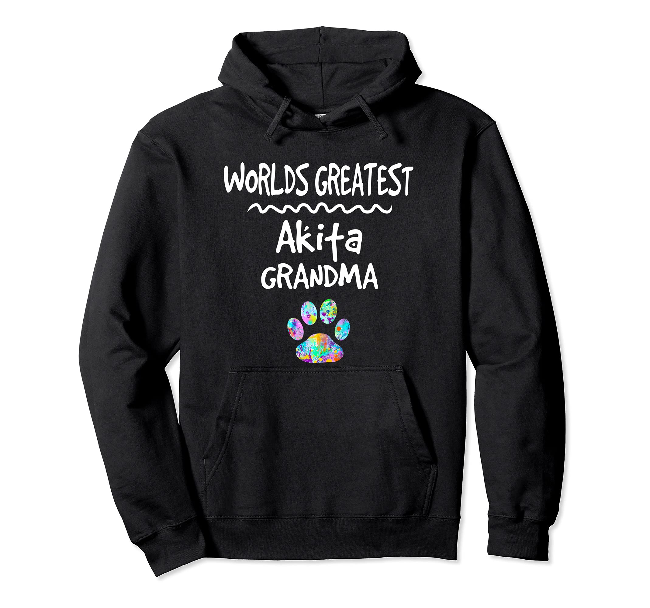 Worlds Greatest Akita Grandma Cute Dog Paw Print Pet Love Pullover Hoodie