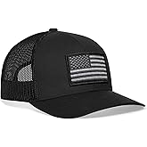 HAKA American Flag Hat, USA Trucker Hat for Men & Women, Adjustable Baseball Cap, Mesh Snapback, Durable Outdoor Black Hat