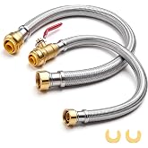Water Heater Hoses 3/4 Flex 24 Inch with 3/4" Ball Valve | Stainless Steel Water Heater Installation Kit for PEX/CPVC/Copper Pipe,Lead-Free Brass by TOMOON