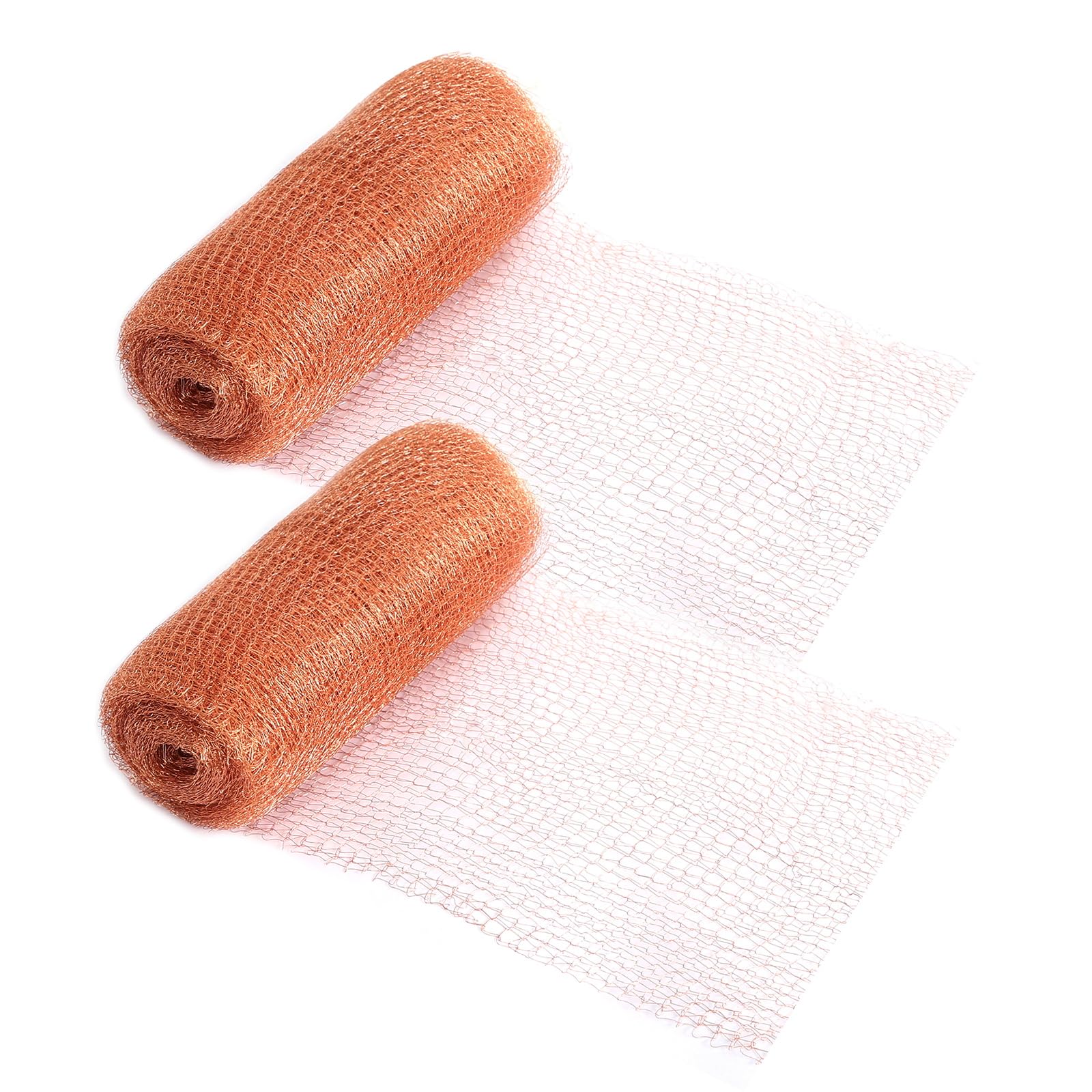 WGDVVJV 2 Rolls Copper Mesh Slug Repellent 20 Feet Copper Wire Rodent Mesh Copper Wire for Slug, Wire Mesh Copper Tape Slug Repellent for Closing Gaps Around Gardens