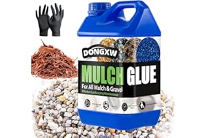 DONGXW Mulch Glue for Landscaping 1.25 Gallon, Long-Lasting Rock Glue Gravel Binder, Strong Rubber Mulch Stabilizer Landscape Mulch Anchor for Pea Gravel, Max Concentrated Stones Lock Adhesive