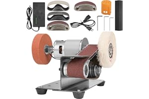 Sbestily Multifunctional Electric Knife and Tool Sharpener, 7-Adjustable Speed Knife Making Belt Grinder Knife Sharpening Sys