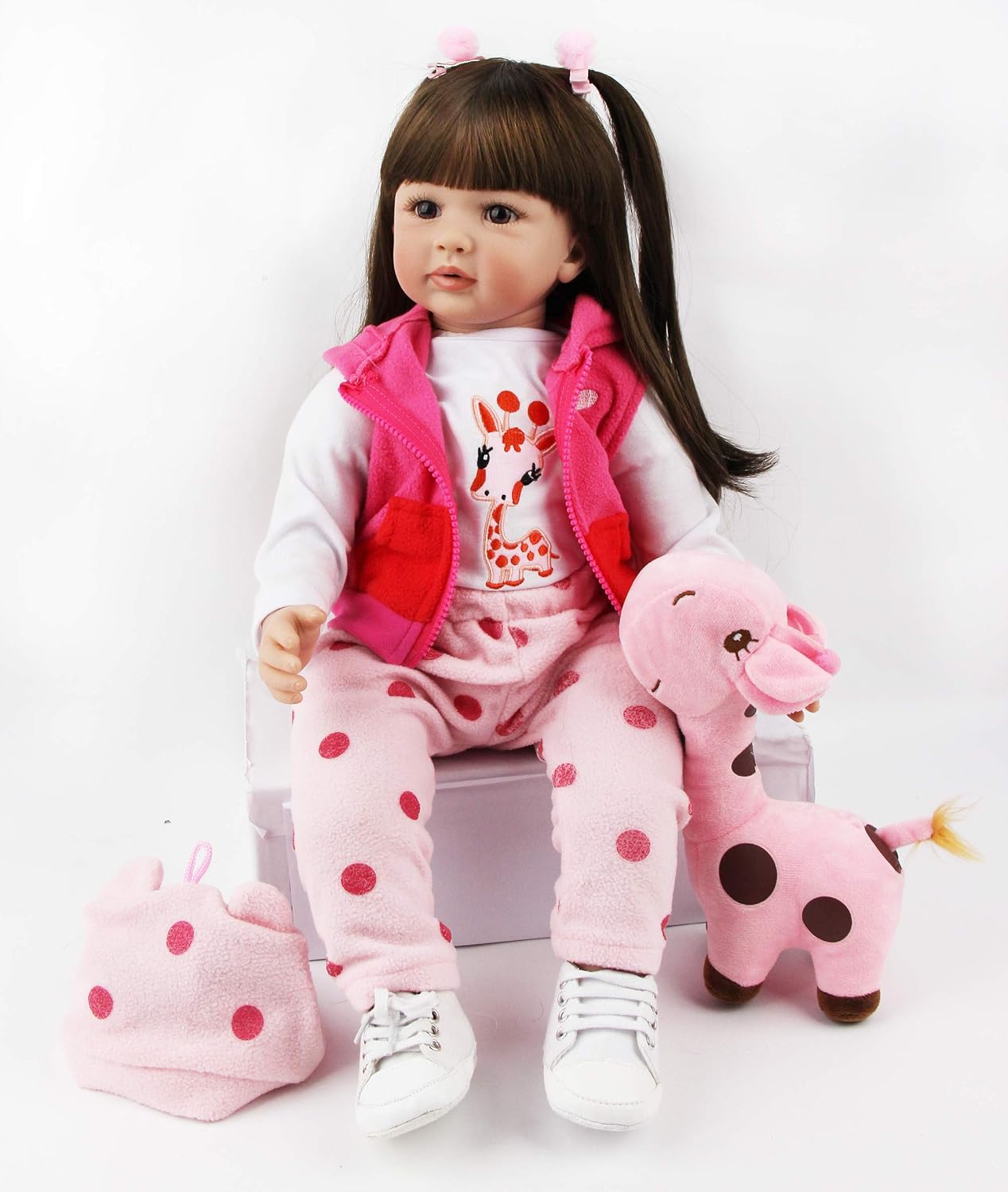 ZIYIUI Reborn Dolls - 24 Inches Handmade Lifelike Baby Dolls Girl Soft Cloth Body with Feeding Kit, Like a Real Baby (reborn girl) - Image 5