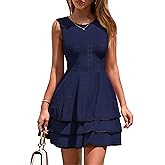 PRETTYGARDEN Women's 2026 Summer Sundresses Casual Elegant Sleeveless Flowy Tiered Ruffle A Line Mini Graduation Party Dress