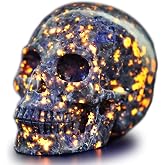 CrystalHola 1Pc Natural Yooperlite Stone Carved Skull, 2