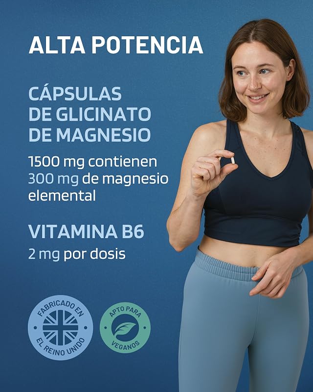 Bisglicinato de Magnesio 1500 mg con vitamina B6 - Sueño y energía