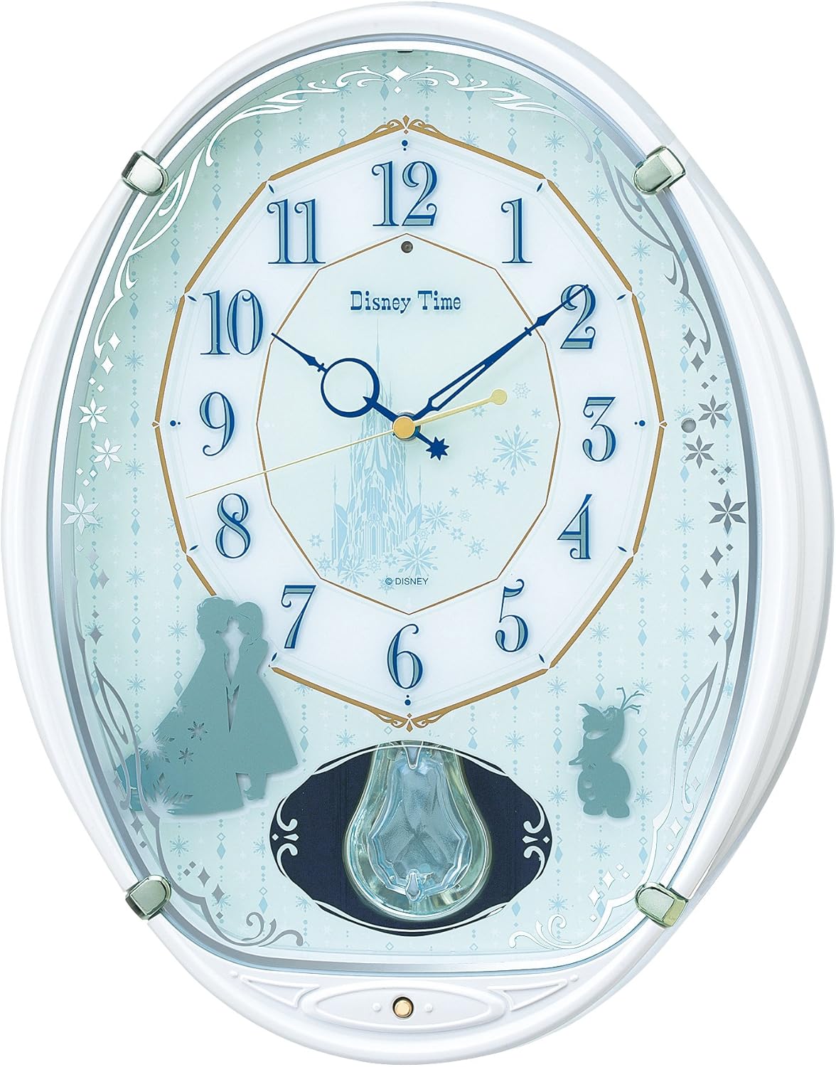 Amazon Co Jp セイコー クロック 掛け時計 アナと雪の女王 電波 アナログ 5曲 メロディ 飾り振り子 Disney Time ディズニータイム 白 パール Fw578w Seiko ホーム キッチン