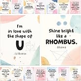 Decorably 16 Funny Math Posters for Middle School Classroom Decor, 11x14in | Educational Math Song Puns Set, Matte-Laminated Classroom Decor for Bulletin Boards, Hallways, High School and Home Study