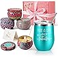Birthday Gifts for Her - Insulated Wine Tumbler and Candles Gift Set 4 Pack Gifts for Women Mom Sister Friends Female…