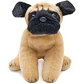 Bearington Lil' Pugsly Small Pug Stuffed Animal Plush - 6" Washable Stuffed Pug Dog - Soft Cuddly Puppy Stuffy Toy with Expressive Face and Fur - Adorable Gift for Kids and Dog Lovers