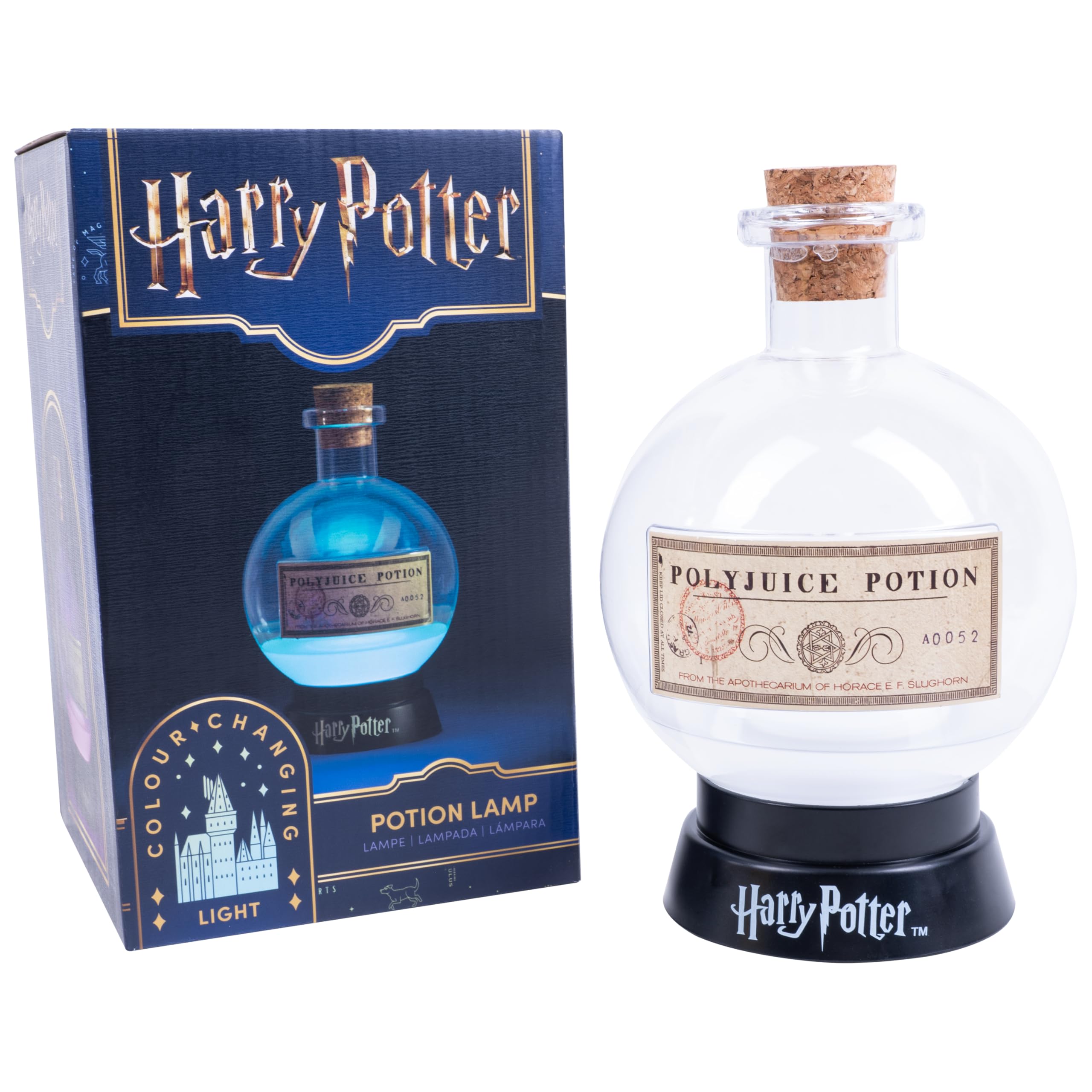 Fizz Creations Harry Potter Large Potion Lamp Multicolour. Polyjuice Potion Light. 20cm Tall. LED Illuminated Colour Changing. Mood Lamp, Night Light. Halloween Decorations.