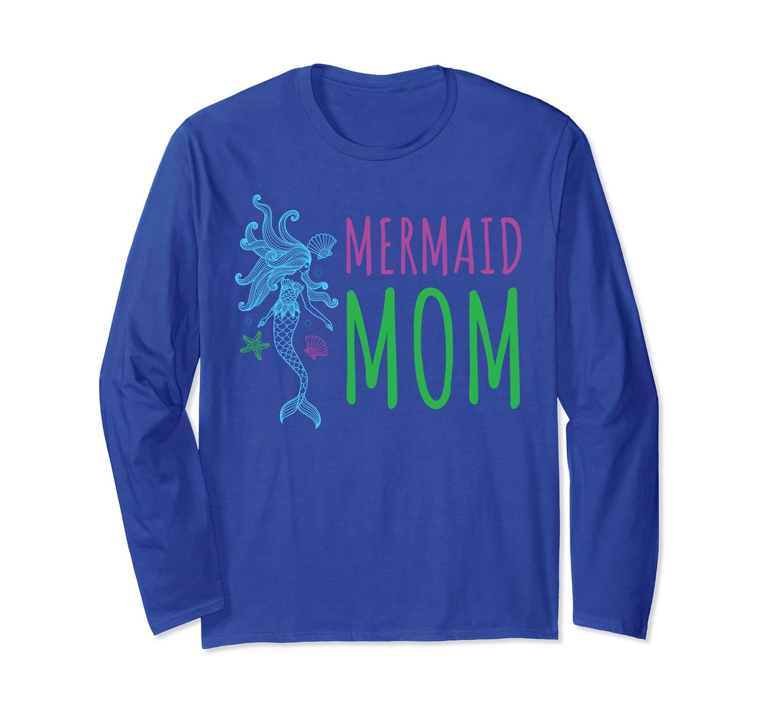 Mermom Mermaid Mom Long Sleeve Perfect Mother's Day Gift-anz