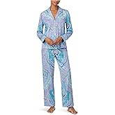 Lauren Ralph Lauren womens Long Sleeve Notch Collar Sateen Pj Set
