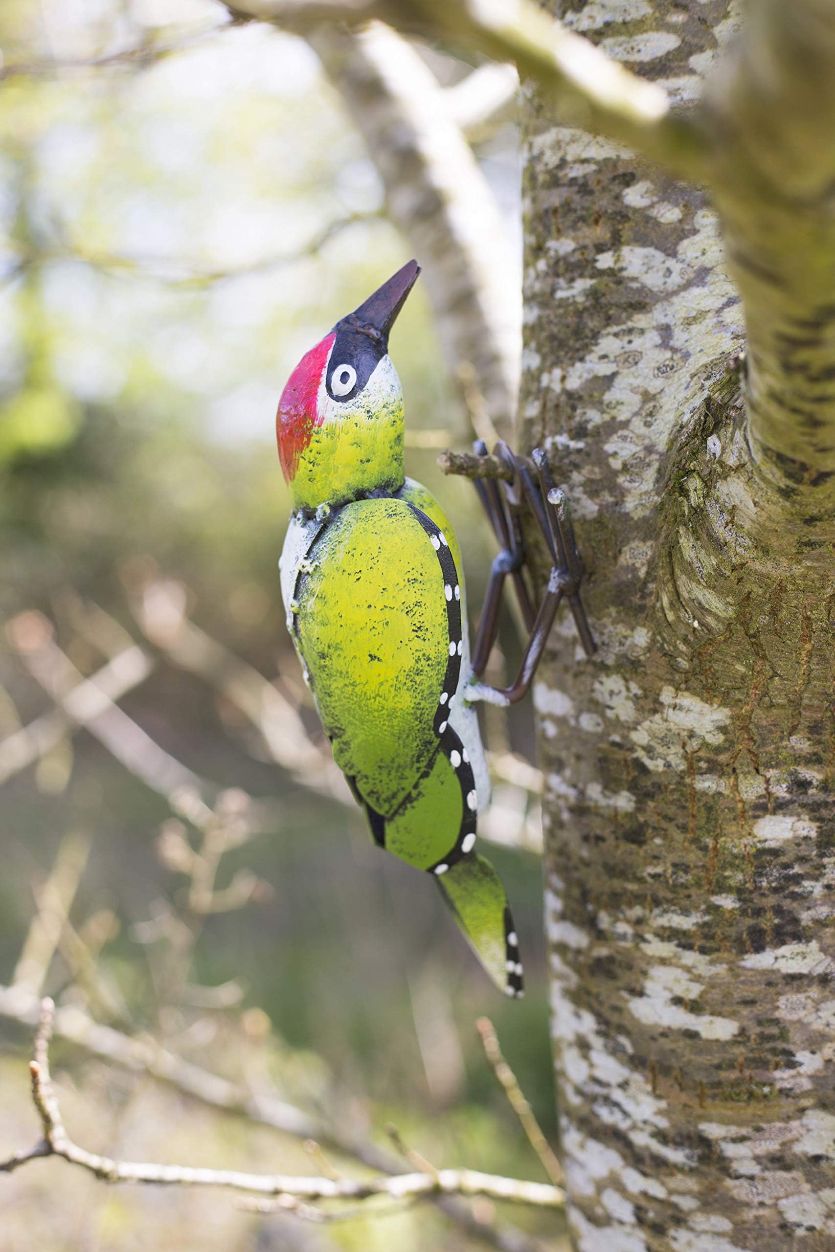 La Hacienda 3 x British Birds Garden Ornaments - Woodpecker, Goldfinch and Chaffinch