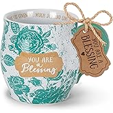 You Are A Blessing Aqua Marine Floral 13 Ounce Ceramic Mug