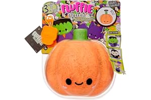 Fluffie Stuffiez Halloween Pumpkin Small Collectible Feature Plush, Surprise Reveal Unboxing with Huggable ASMR Fidget DIY Fur Pulling, Ultra Soft Fluff